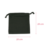 Black Calico Bags - 20cm x 20cm with Drawstrings