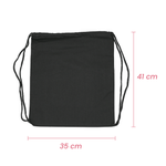 Black Back Pack Calico Bags - 35cm x 41cm with Drawstrings