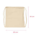 Natural Back Pack Calico Bags - 35cm x 41cm with Drawstrings