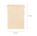 Blank Santa Sacks Natural Calico - 50cm x 70cm with Drawstrings