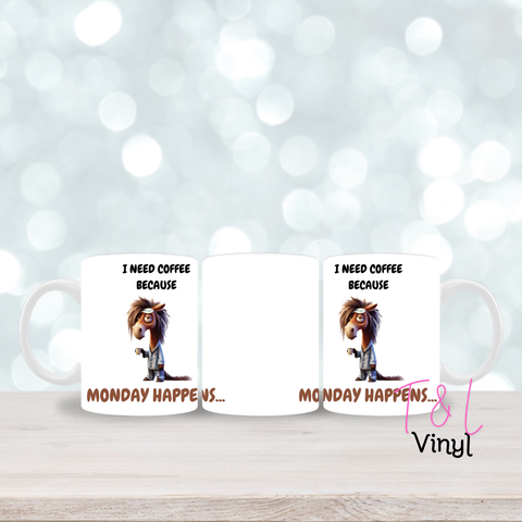 87 I need coffee   - 11oz mug