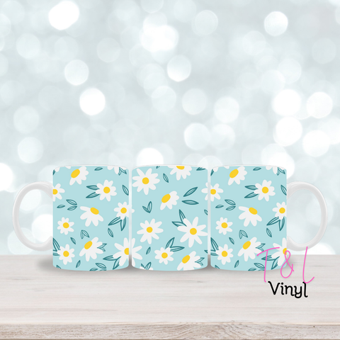 94 Blue floral - 11oz mug