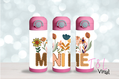 39 Boho floral mini me  12oz Sublimation Tumbler Print
