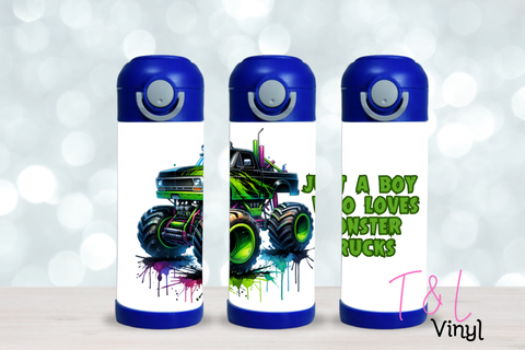 6 Monster Truck Boy 12oz Sublimation Tumbler Print