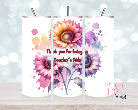 837 Thank you for being my teachers aide  20 oz Sublimation wrap