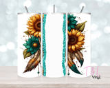 853 Your Name (Comes Blank - can add your own vinyl name) Teal Dreamcatcher 20 oz Sublimation wrap