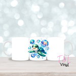 130 Turtle and Jellyfish  - 11oz mug