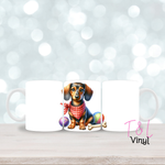 192 Dachshund Dog with bone  - 11oz mug