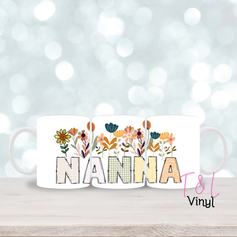 239 Floral Nanna - 11oz mug