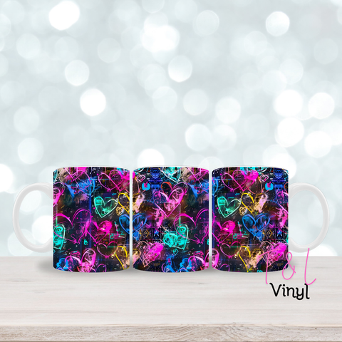 282 Neon Hearts 1 - 11oz mug