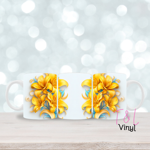 470 Yellow Flower 11oz mug