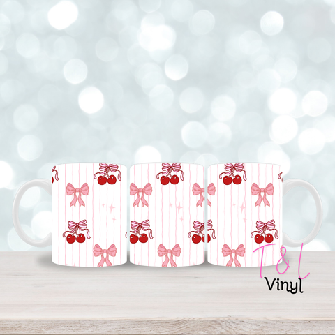 334 Bows and Cherries 11oz mug
