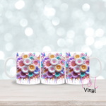 338 3D floral 11oz mug