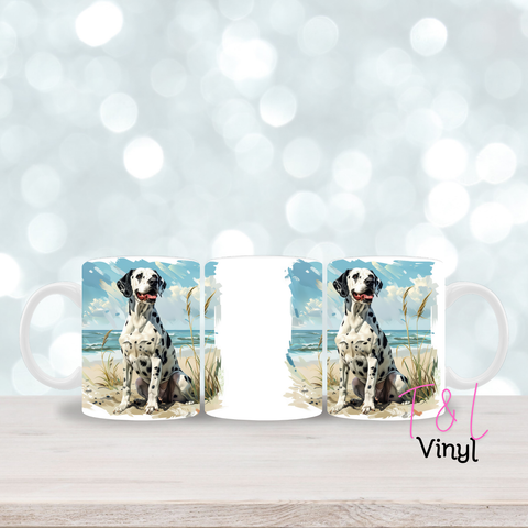 404 Beach Dalmatian 11oz mug