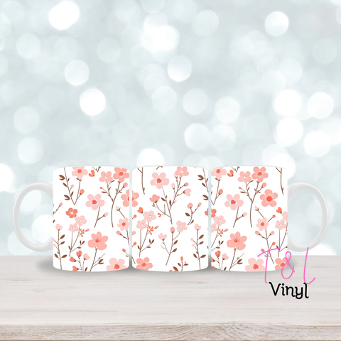 68 Pink wildflower  - 11oz mug