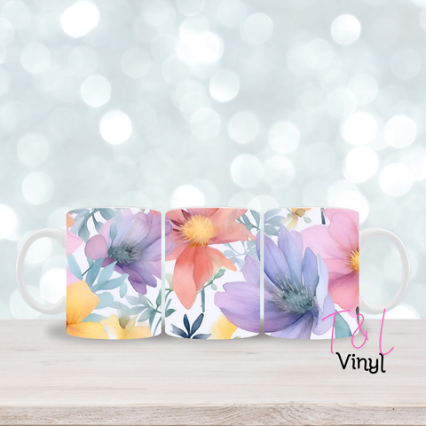 67 Pretty Floral  - 11oz mug