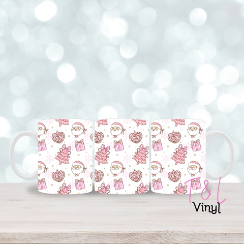 416 Pink Christmas 11oz mug