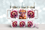 (19) Highland Cow Valentines 40oz Tumbler Wrap