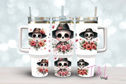 (17) Skeleton Valentine  40oz Tumbler Wrap