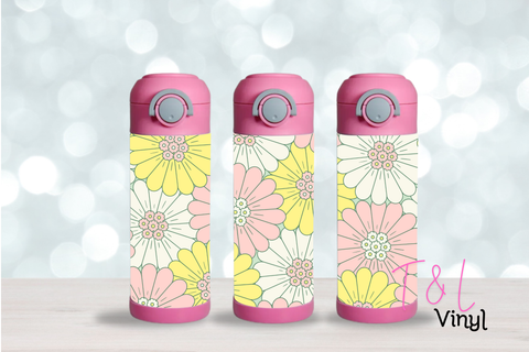 50 Pastel Flowers 12oz Sublimation Tumbler Print