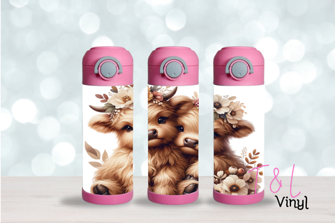 55 Highland Cow Kids 12oz Sublimation Tumbler Print