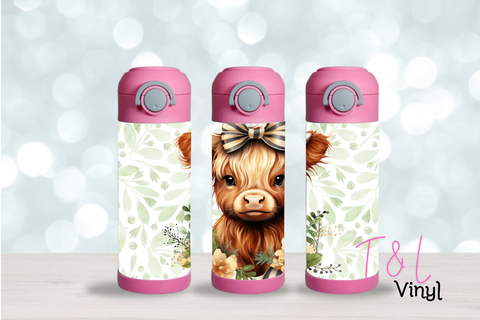 56 Highland Cow Kids 12oz Sublimation Tumbler Print