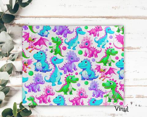 464 Bright Dino's Sublimation Puzzle Print