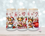 (39) Cute Christmas Reindeer  16oz Sub wrap