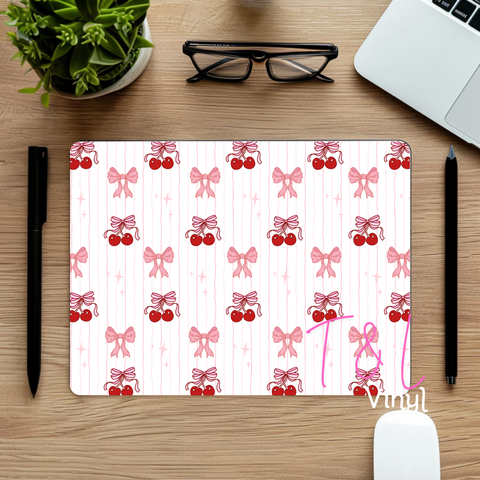 714 Bow and Cherry Mouse pad Sublimation Print