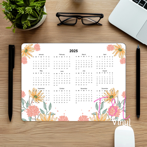 752 Boho Floral Mouse pad Calendar Sublimation Print