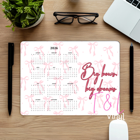 759 Bow 2026 Mouse pad Calendar Sublimation Print
