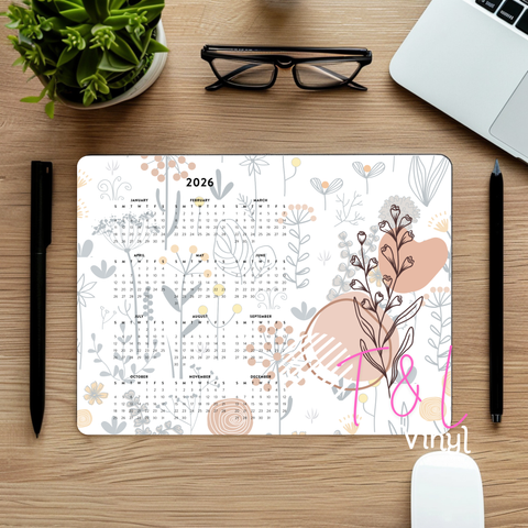 781 Boho 2026 Mouse pad Calendar Sublimation Print