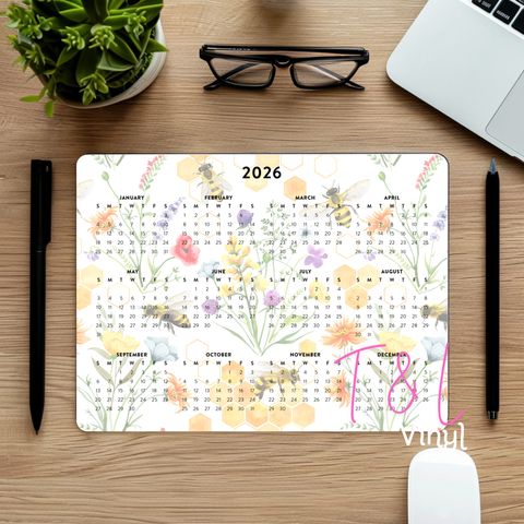 780 Bee 2026 Mouse pad Calendar Sublimation Print