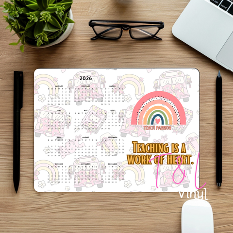 783 Teacher 2026 Mouse pad Calendar Sublimation Print (Copy)