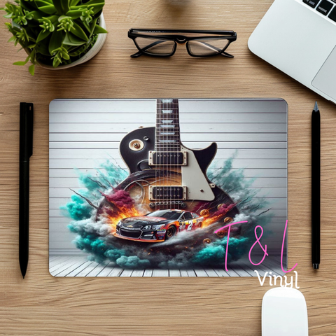 794 Guitar and car  Mouse pad sublimation Print