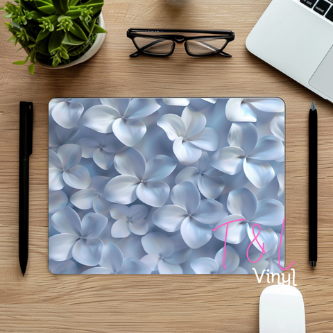 887 3D Blue flowers Mouse Pad Sublimation Print