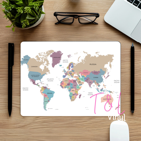 946 World Map Mouse Pad Sublimation Print