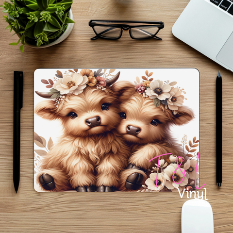 815 Cute Highland Cows Mouse pad sublimation Print