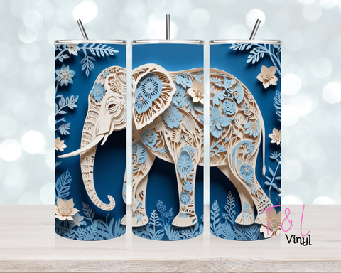 3D Elephant 20 oz Sublimation wrap (450)