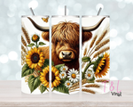 Cow and Sunflower  20 oz Sublimation wrap (457)