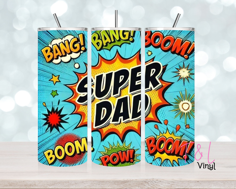 Super Dad Blue 20 oz Sublimation wrap (475)