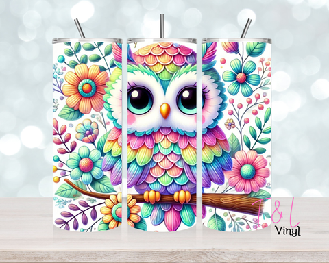 Pastel Owl 20 oz Sublimation wrap (477)