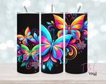 Neon Butterflies 20 oz vinyl wrap (476)