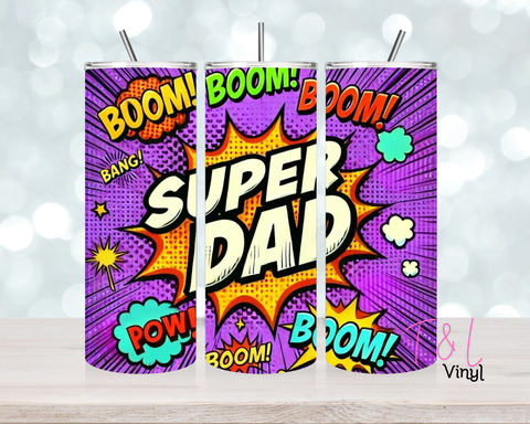 Super Dad Purple 20 oz Sublimation wrap (474)