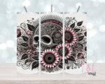 Skull with Pink Flowers  20 oz Sublimation wrap (510)