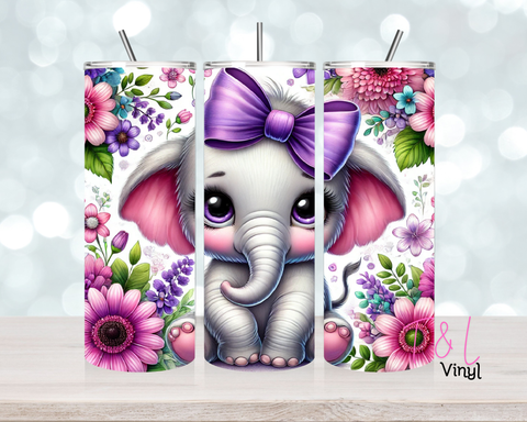 Cute Elephant 20 oz Sublimation wrap (529)