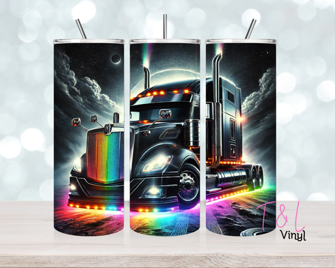 Rainbow Truck 20 oz Sublimation wrap (564)