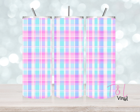 583 Pastel Plaid  20 oz Sublimation wrap