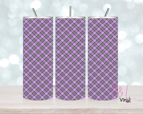 584 Light purple plaid 20 oz Sublimation wrap