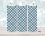 591 Light Blue Plaid 20 oz Sublimation wrap